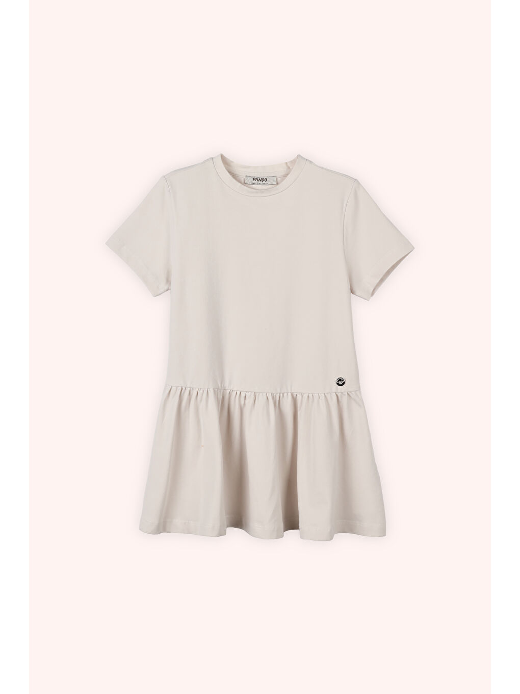 Kız Çocuk Aksesuar Detaylı Örme Elbise Bej