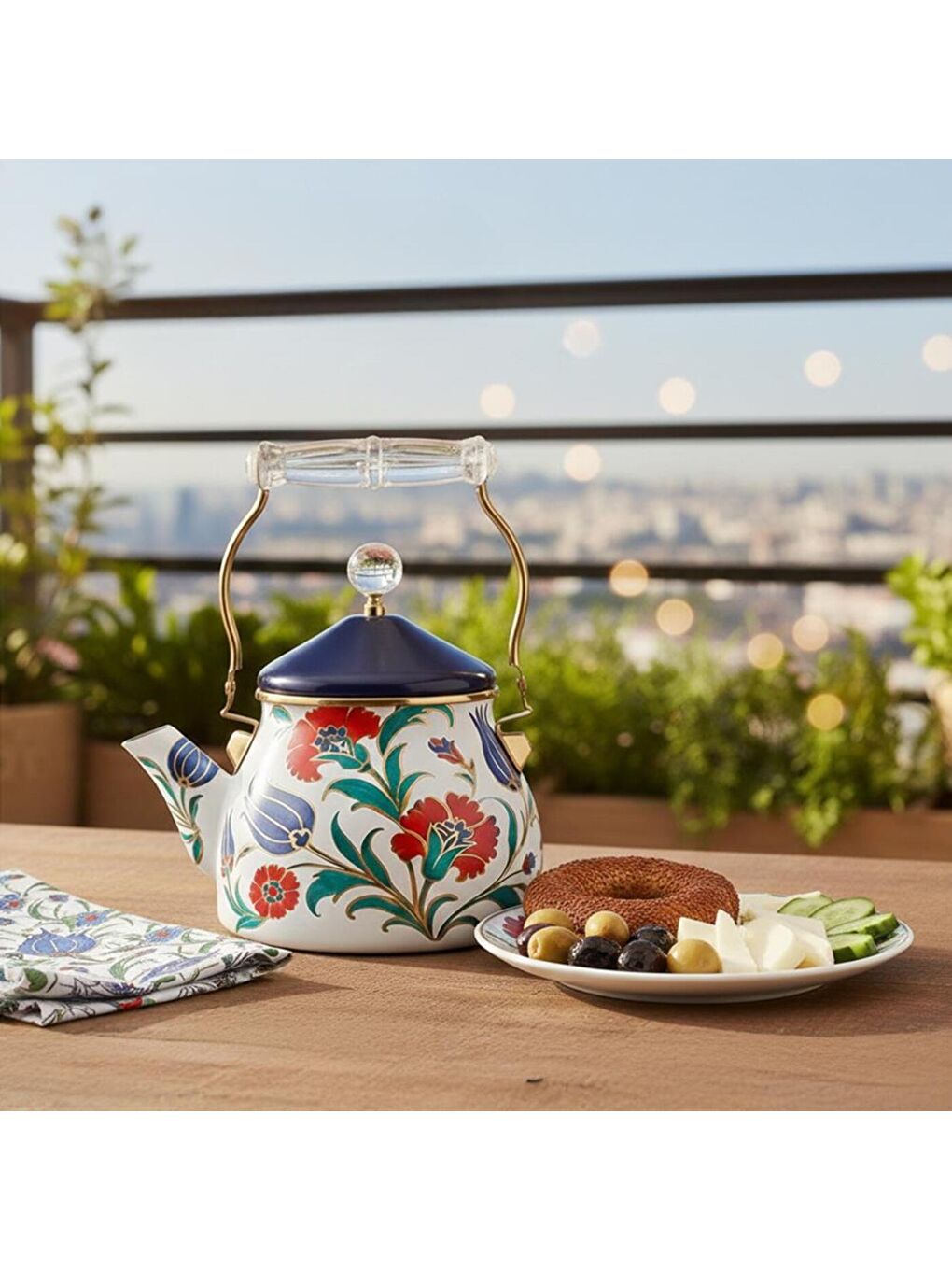 Karışık Emaye Premium Çaydanlık 2.1 Lt-1