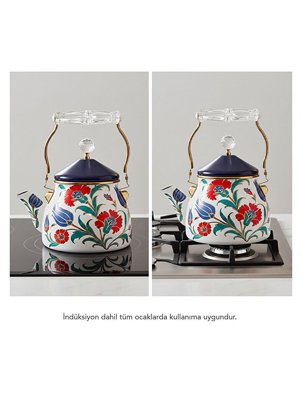 Karışık Emaye Premium Çaydanlık 2.1 Lt-2