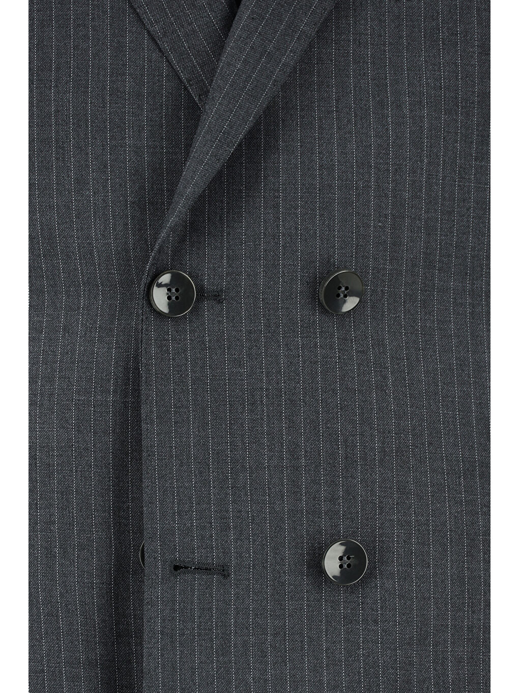 Antrasit Regular Fit Çizgili Kruvaze Takım Elbise-3