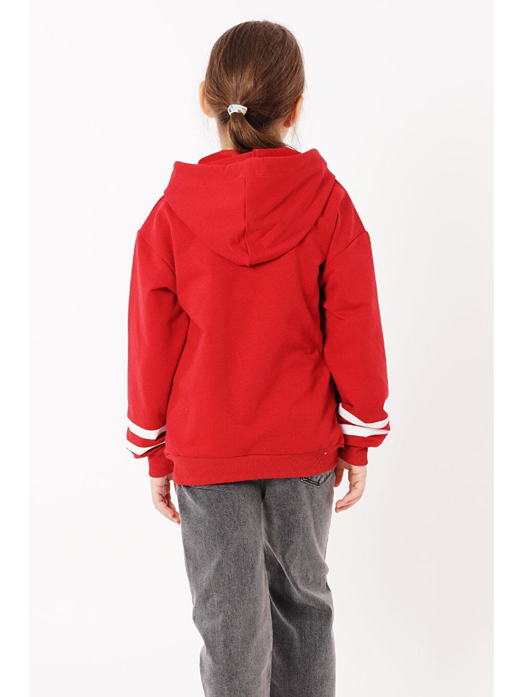 Kırmızı Kapüşonlu Kız Çocuk Sweatshirt-7