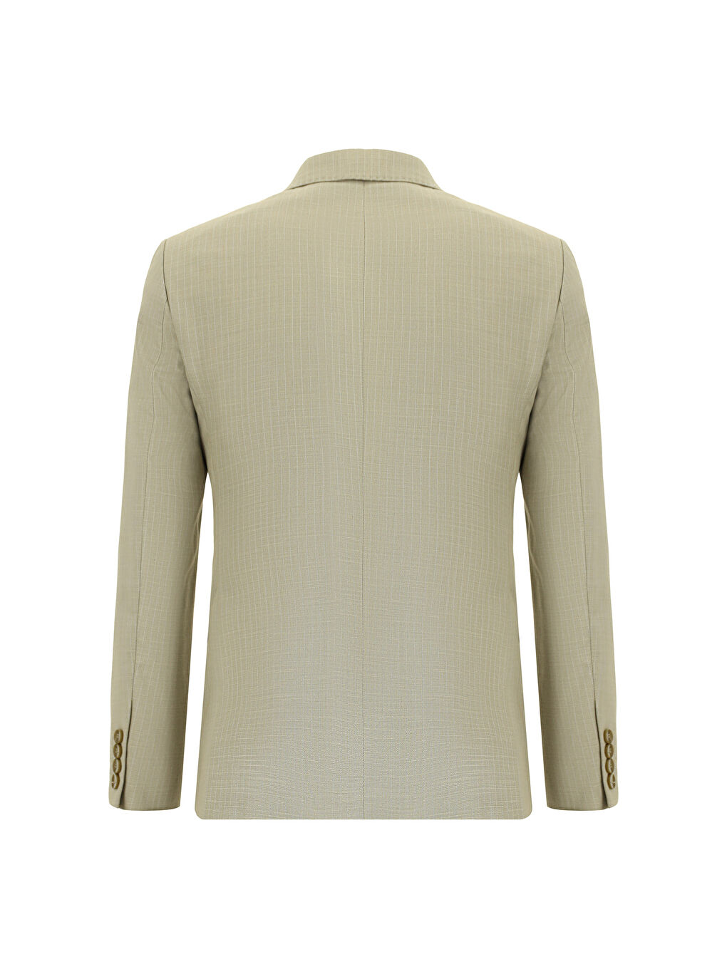 Kahverengi Super Slim Fit Ekstra Dar Kesim Çizgili Kruvaze Takım Elbise-2