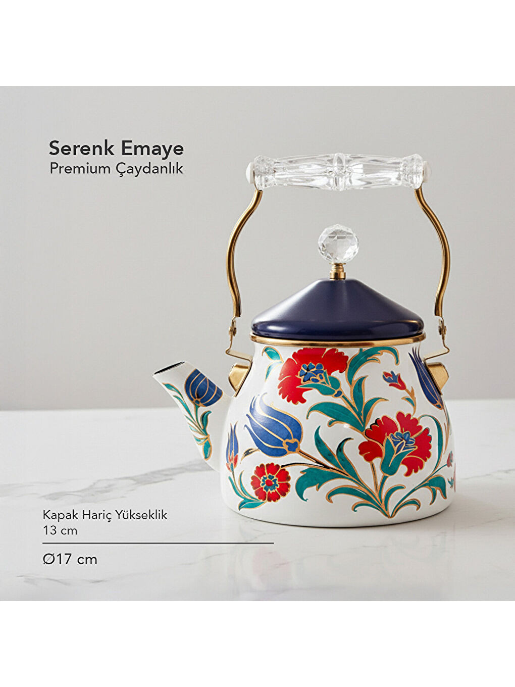 Karışık Emaye Premium Çaydanlık 2.1 Lt-4