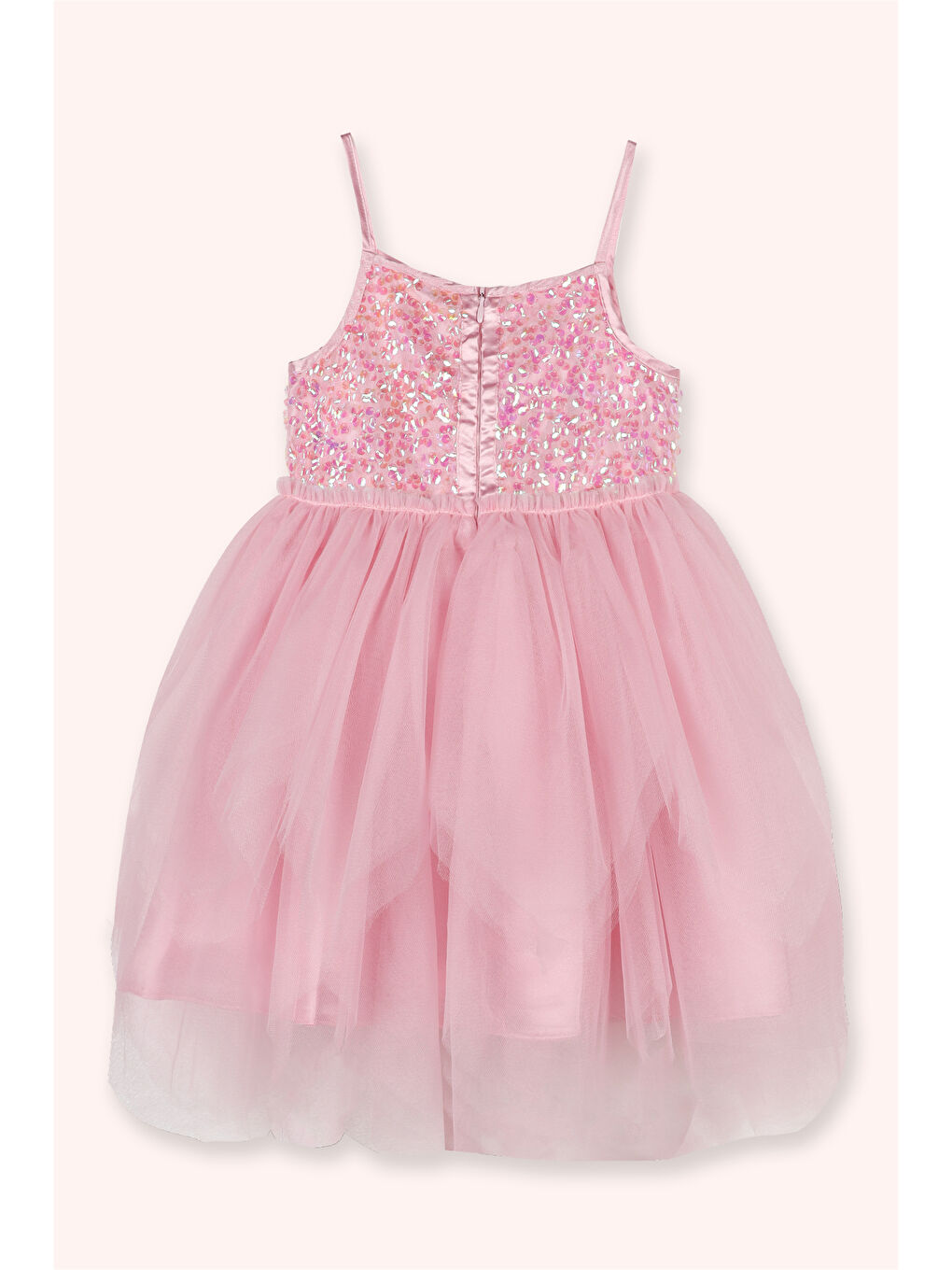 Pembe Kız Çocuk Pullu Kostüm Fuşya-1