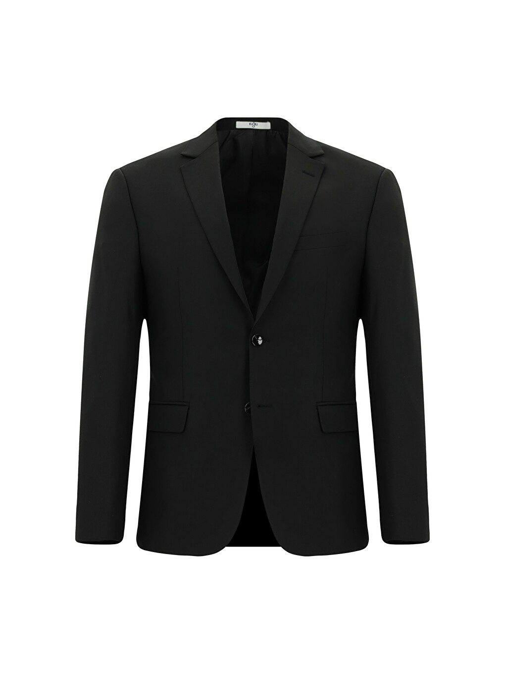 Siyah 7 Drop Super Slim Fit Eksra Dar Kesim Mono Yaka Yünlü Takım Elbise-1