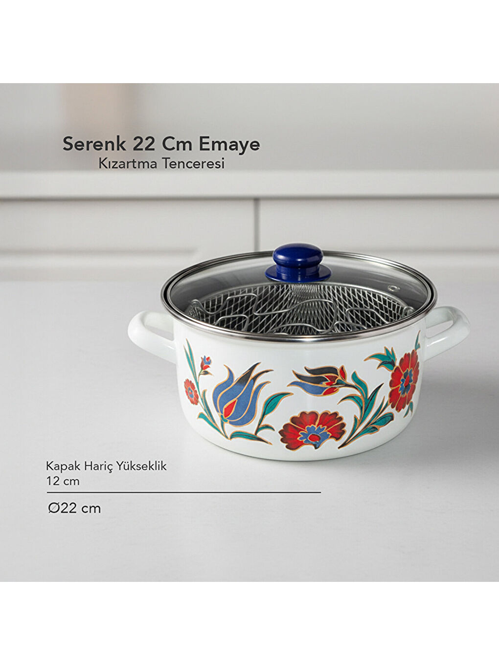 Karışık 22 Cm Emaye Kızartma Tenceresi-2