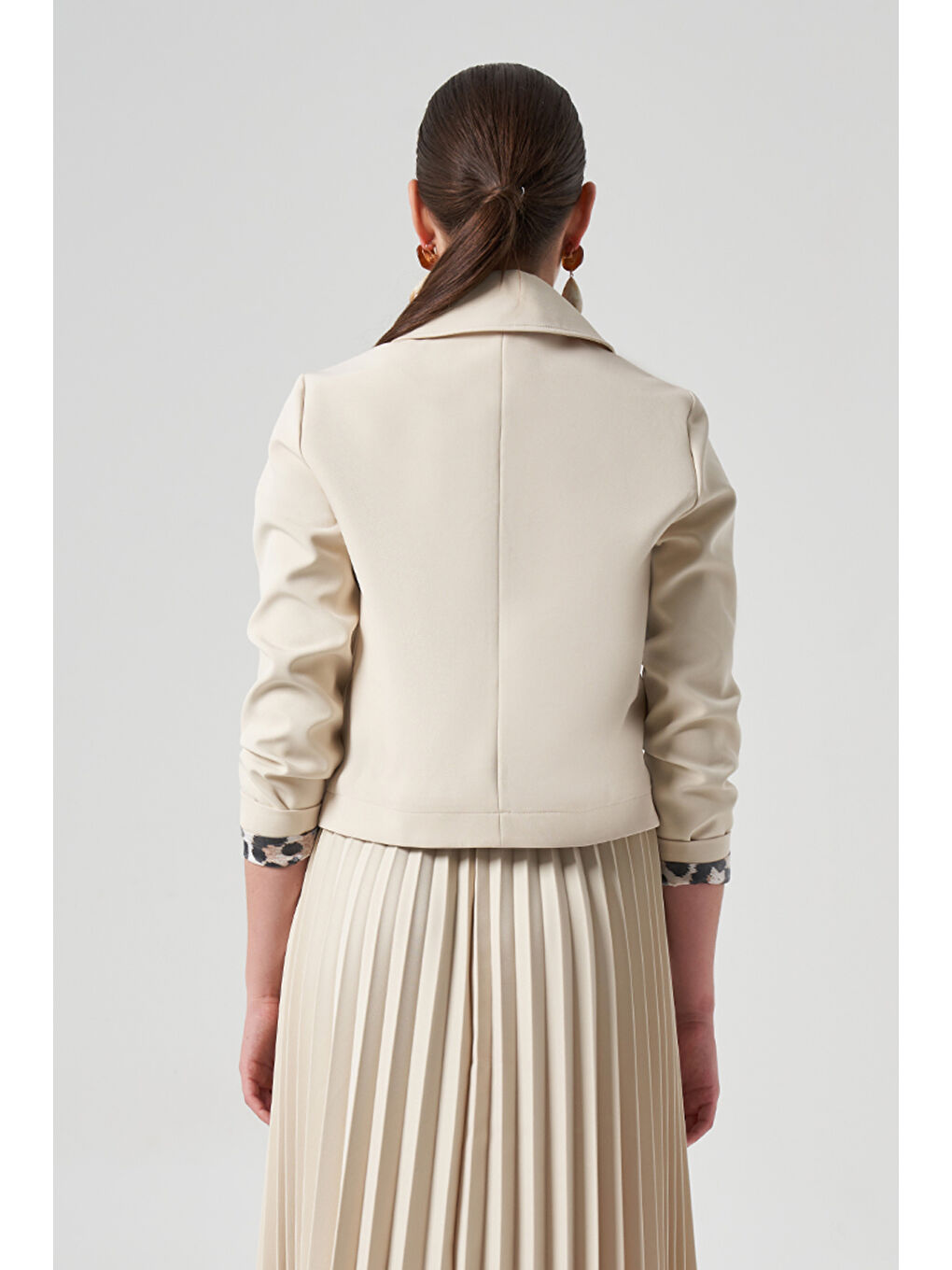 Ekru Kısa Ceket 6037 Krem-2