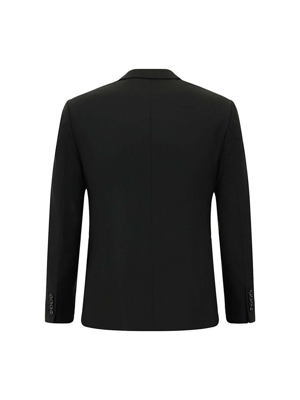 Siyah 7 Drop Super Slim Fit Eksra Dar Kesim Mono Yaka Yünlü Takım Elbise-2