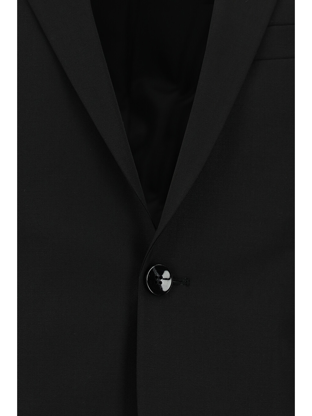 Siyah 7 Drop Super Slim Fit Eksra Dar Kesim Mono Yaka Yünlü Takım Elbise-3