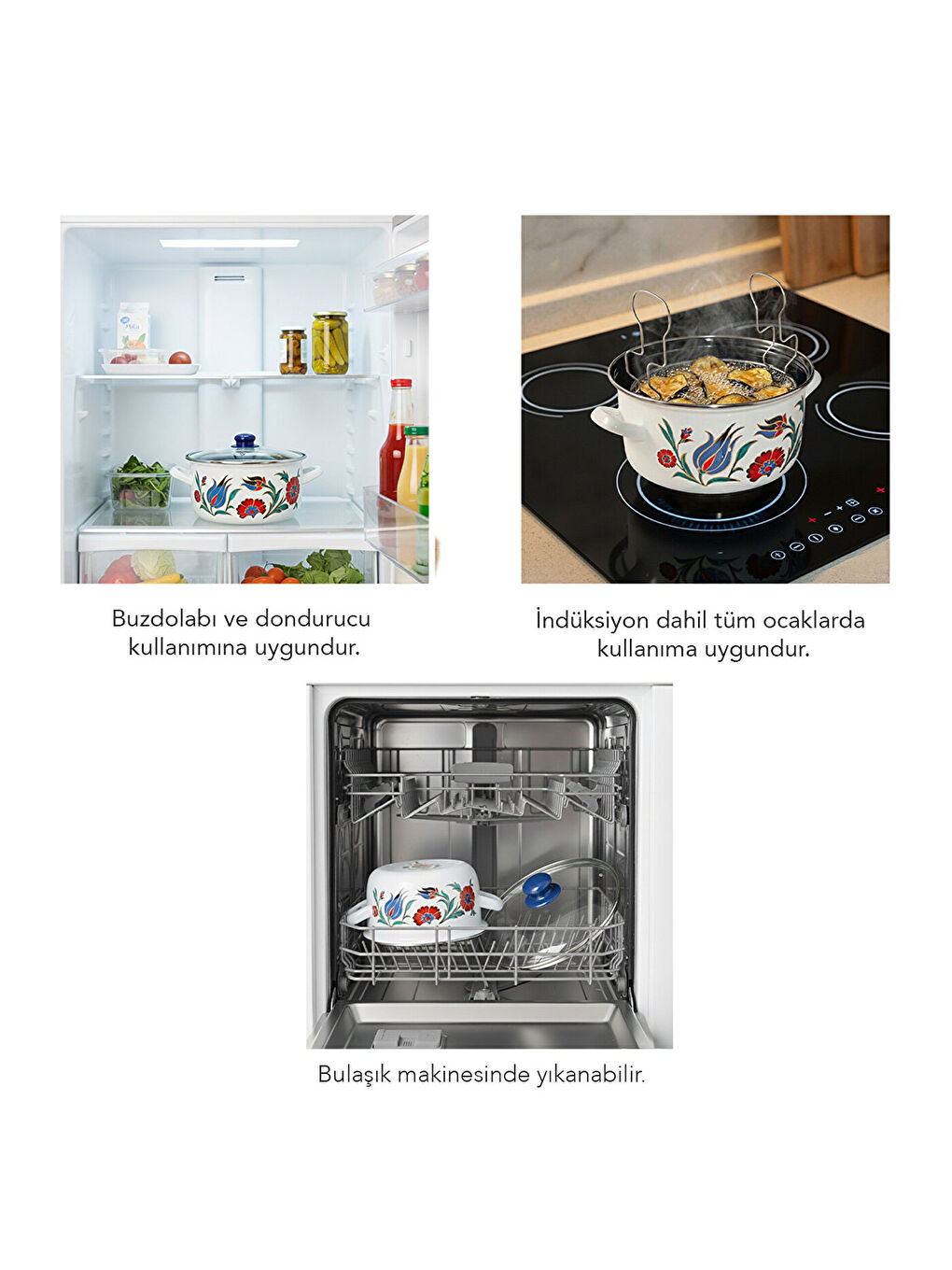 Karışık 22 Cm Emaye Kızartma Tenceresi-3