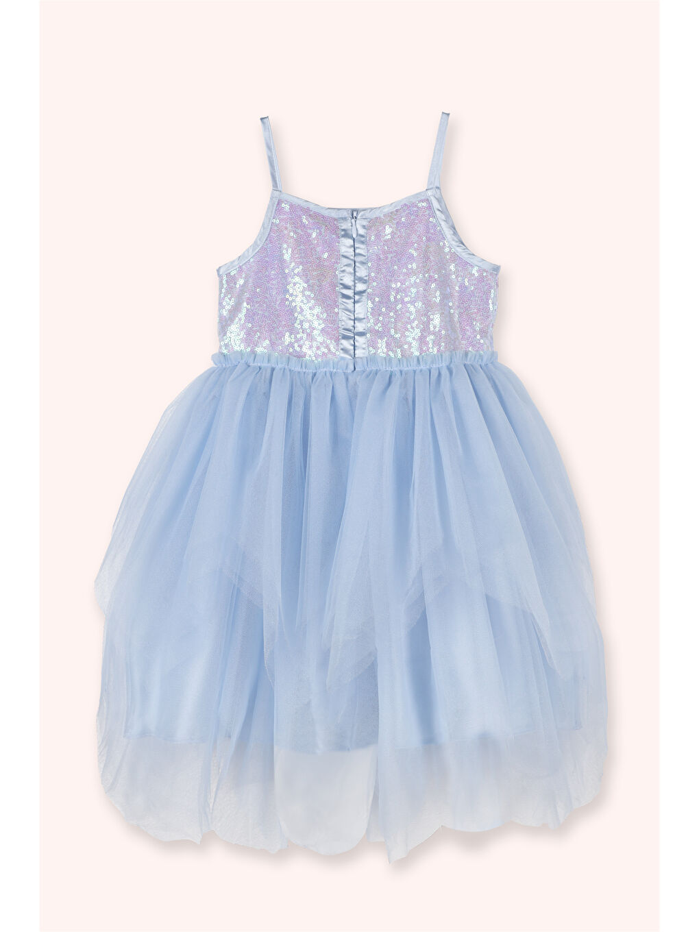 Mavi Kız Çocuk Pullu Kostüm Fuşya-1