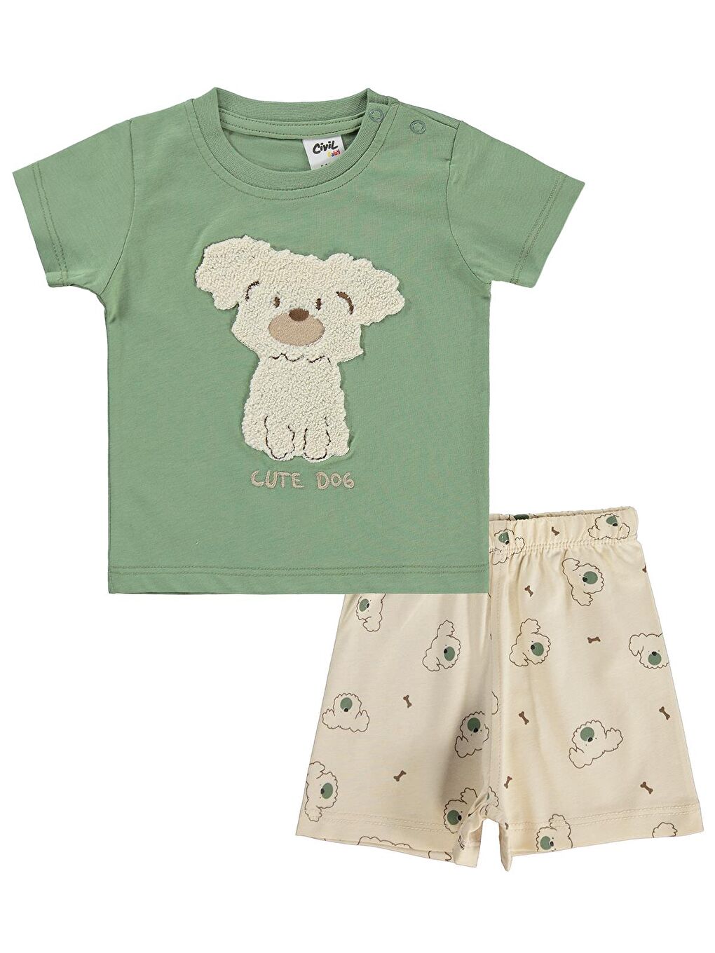 Siyah Baby Köpek Baskılı 3'lü Set 6-18 Ay Takım - Standart-2