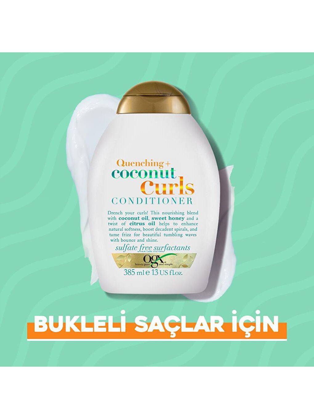 OGX Renksiz Bukleli Saçlar için Nemlendirici Coconut Curls Sülfatsız Bakım Kremi 385 ml - 3