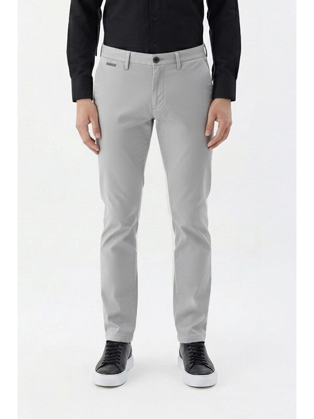 Giotelli Gri Regular Fit Pamuk Karışımlı Elastanlı Chino Pantolon