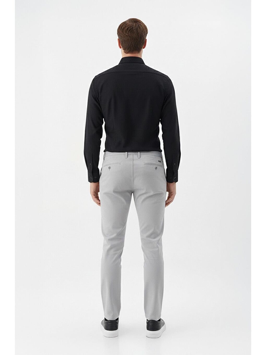 Giotelli Gri Regular Fit Pamuk Karışımlı Elastanlı Chino Pantolon-1