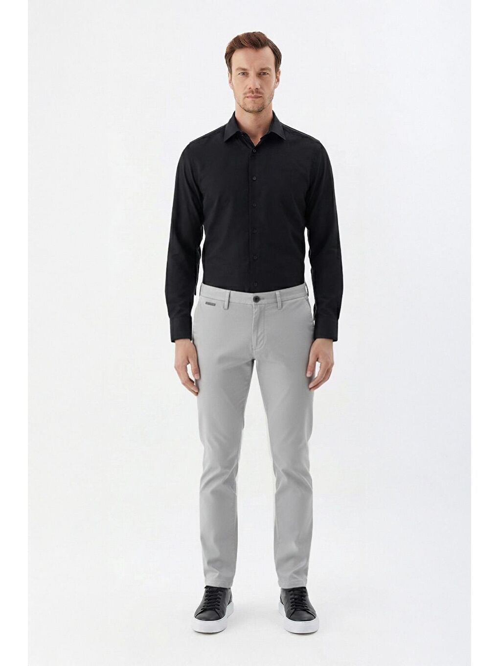 Giotelli Gri Regular Fit Pamuk Karışımlı Elastanlı Chino Pantolon-2