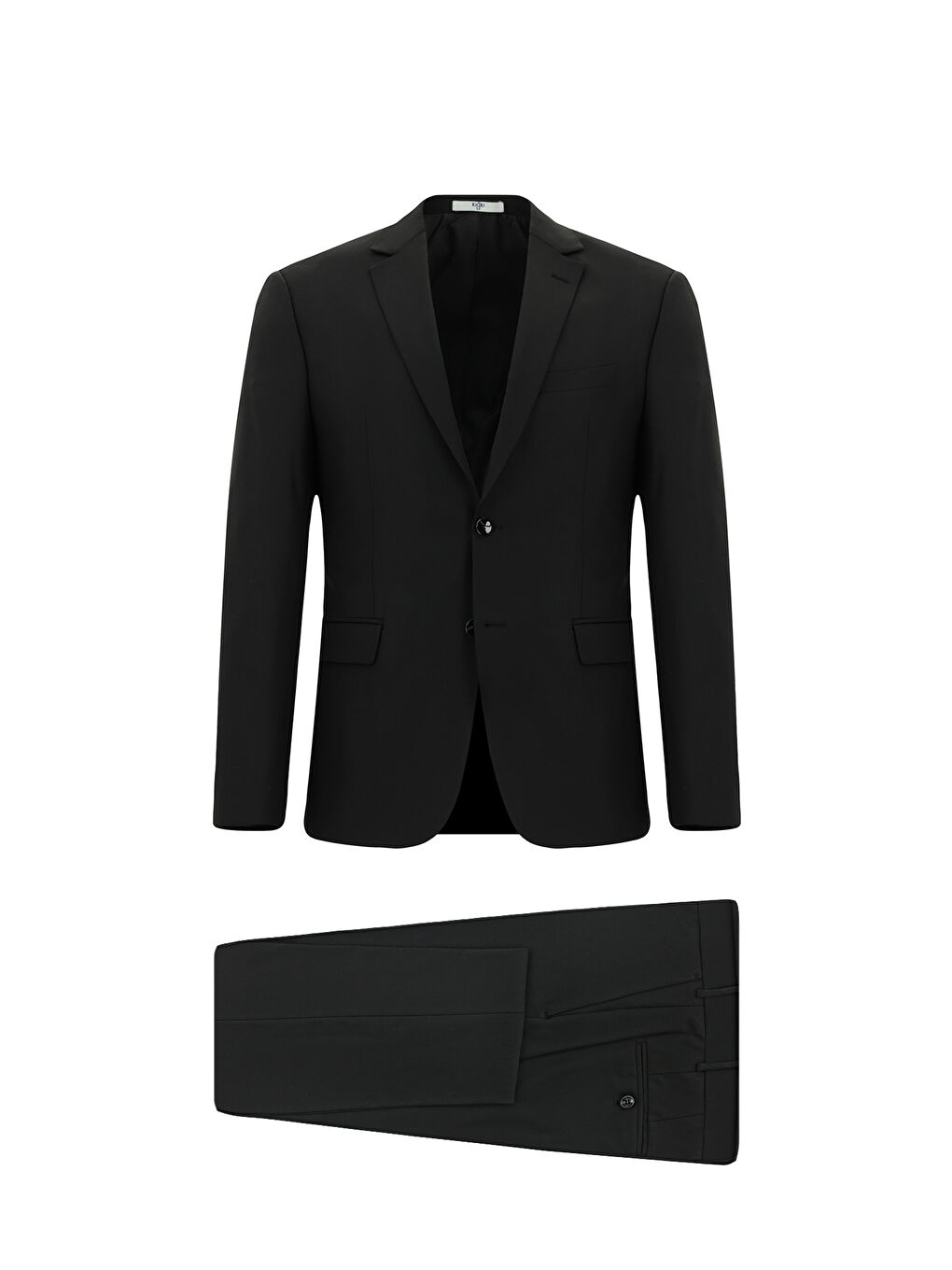 Siyah Regular Fit Yünlü Klasik Takım Elbise