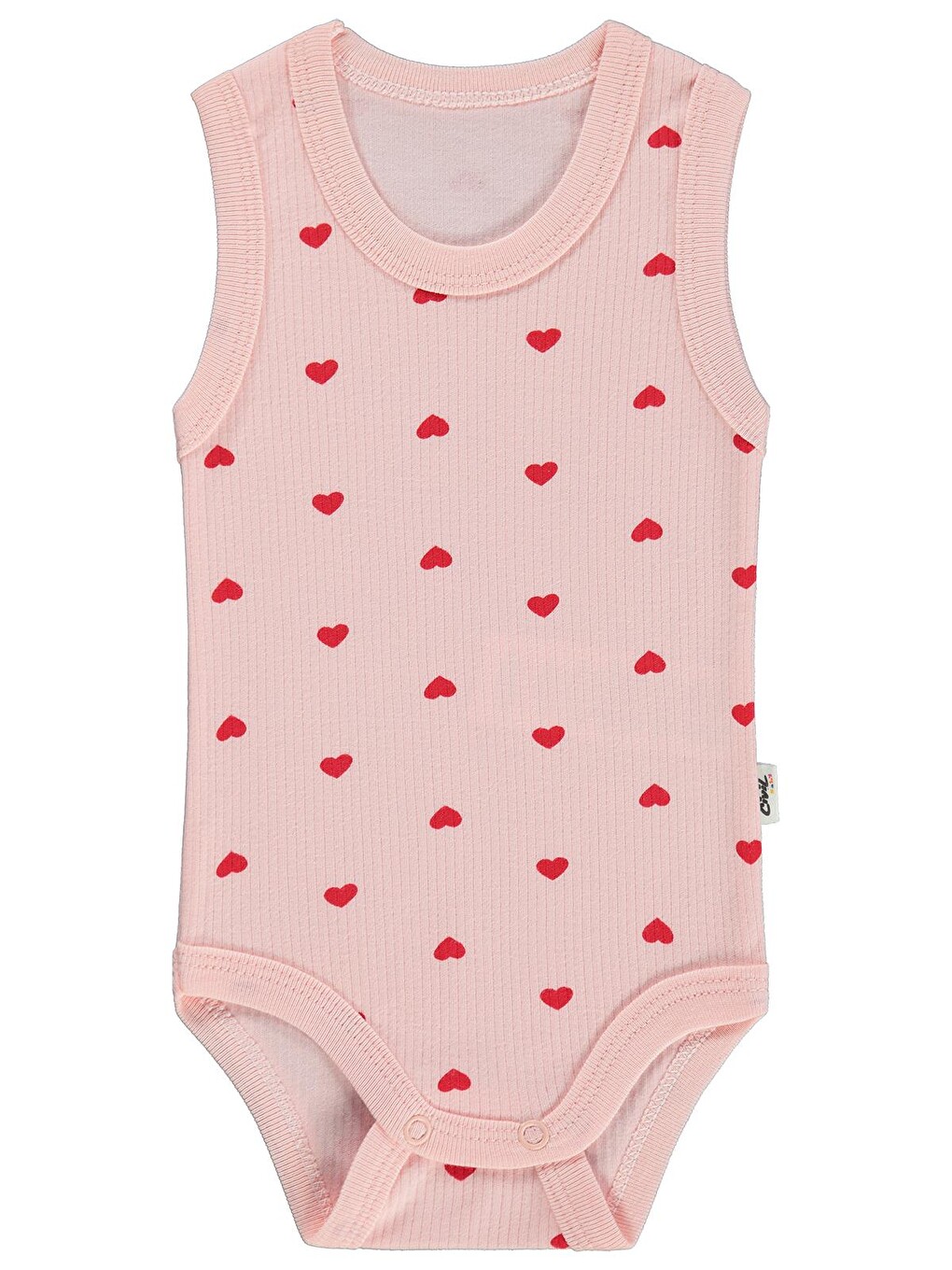Baby Kalp Empirme 0-3 Yaş Çıtçıtlı Badi - Pembe