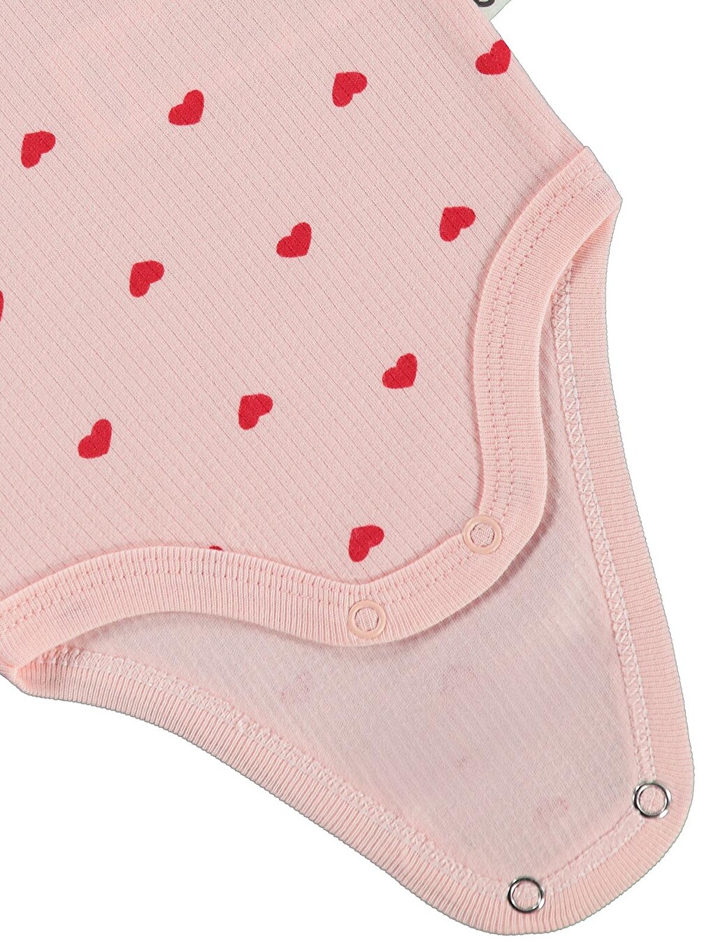 Baby Kalp Empirme 0-3 Yaş Çıtçıtlı Badi - Pembe-2