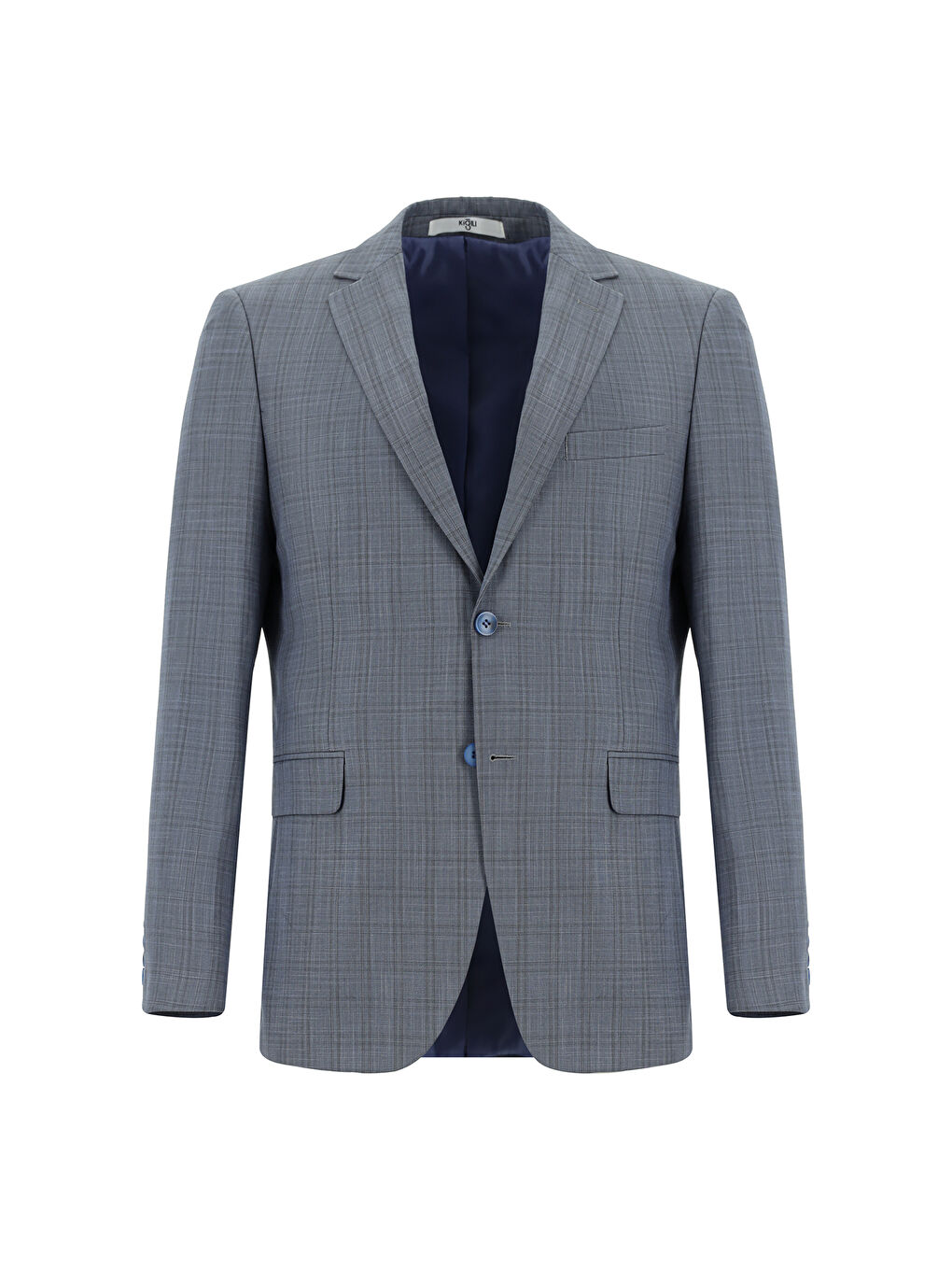 Gri Klasik Ekose Takım Elbise-1