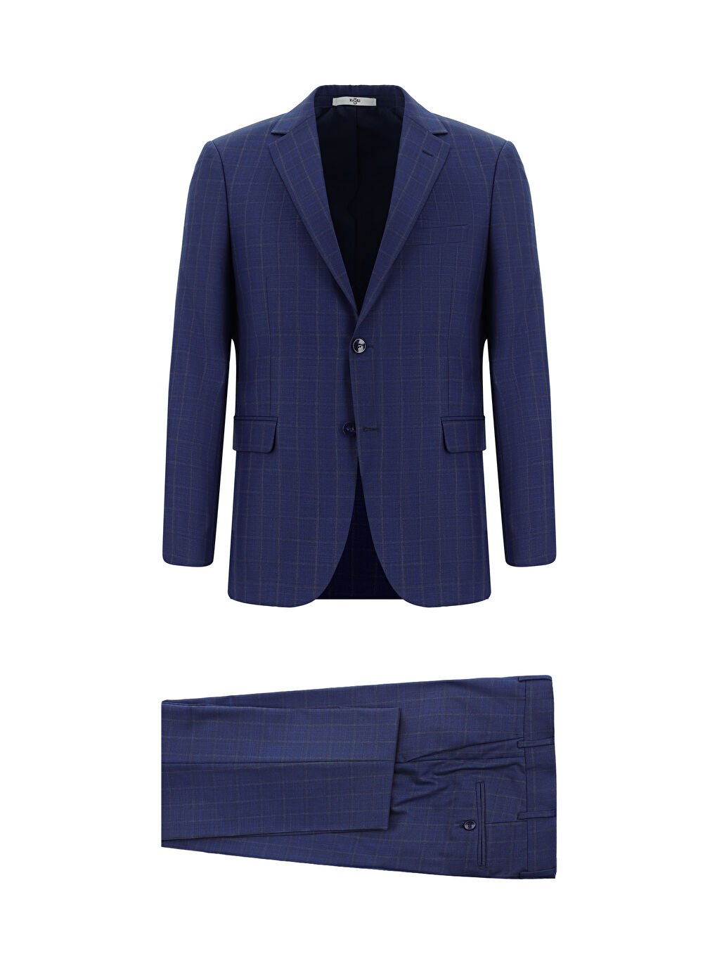 Lacivert Klasik Ekose Takım Elbise