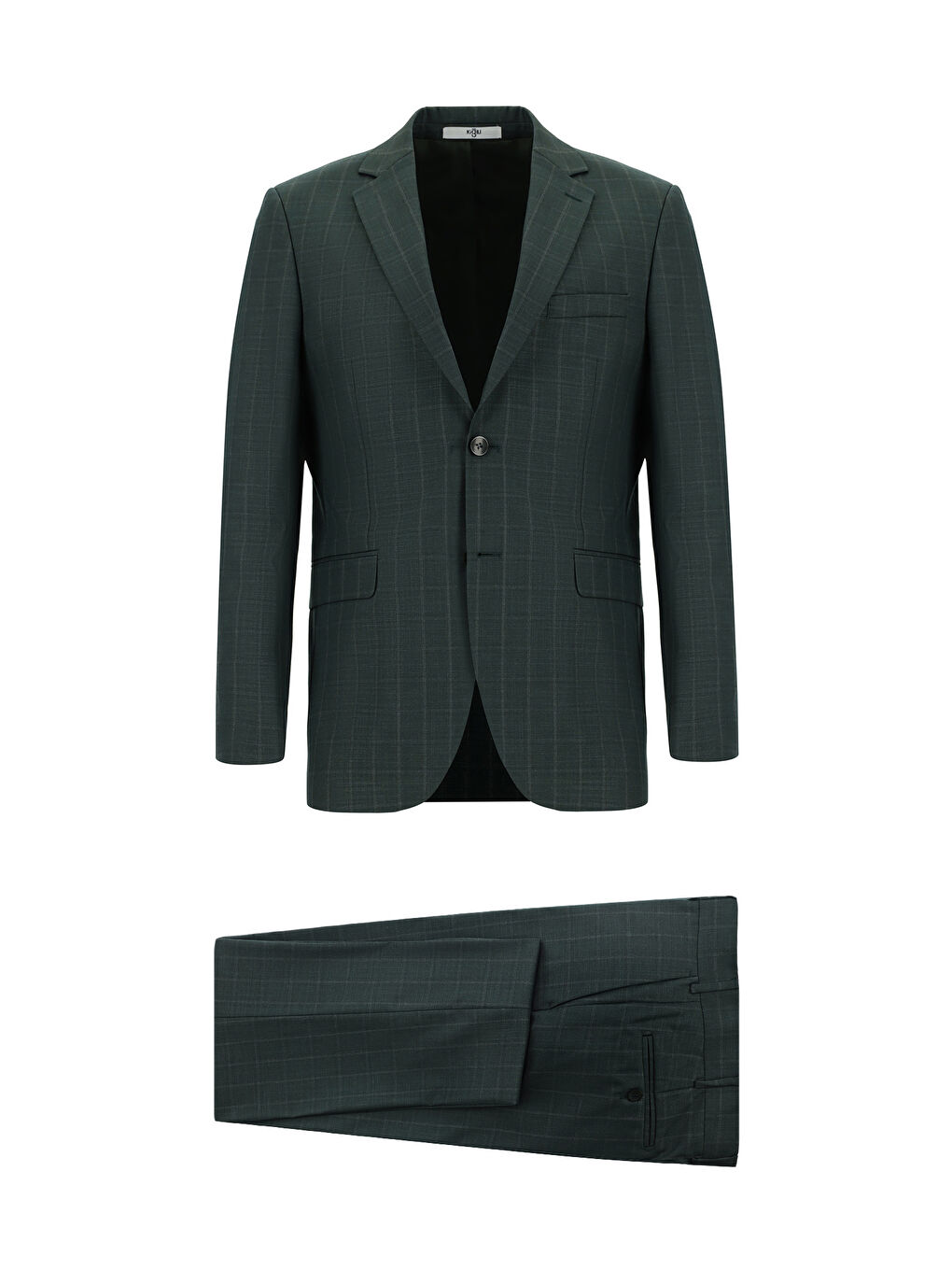 Yeşil Regular Fit Klasik Ekose Takım Elbise