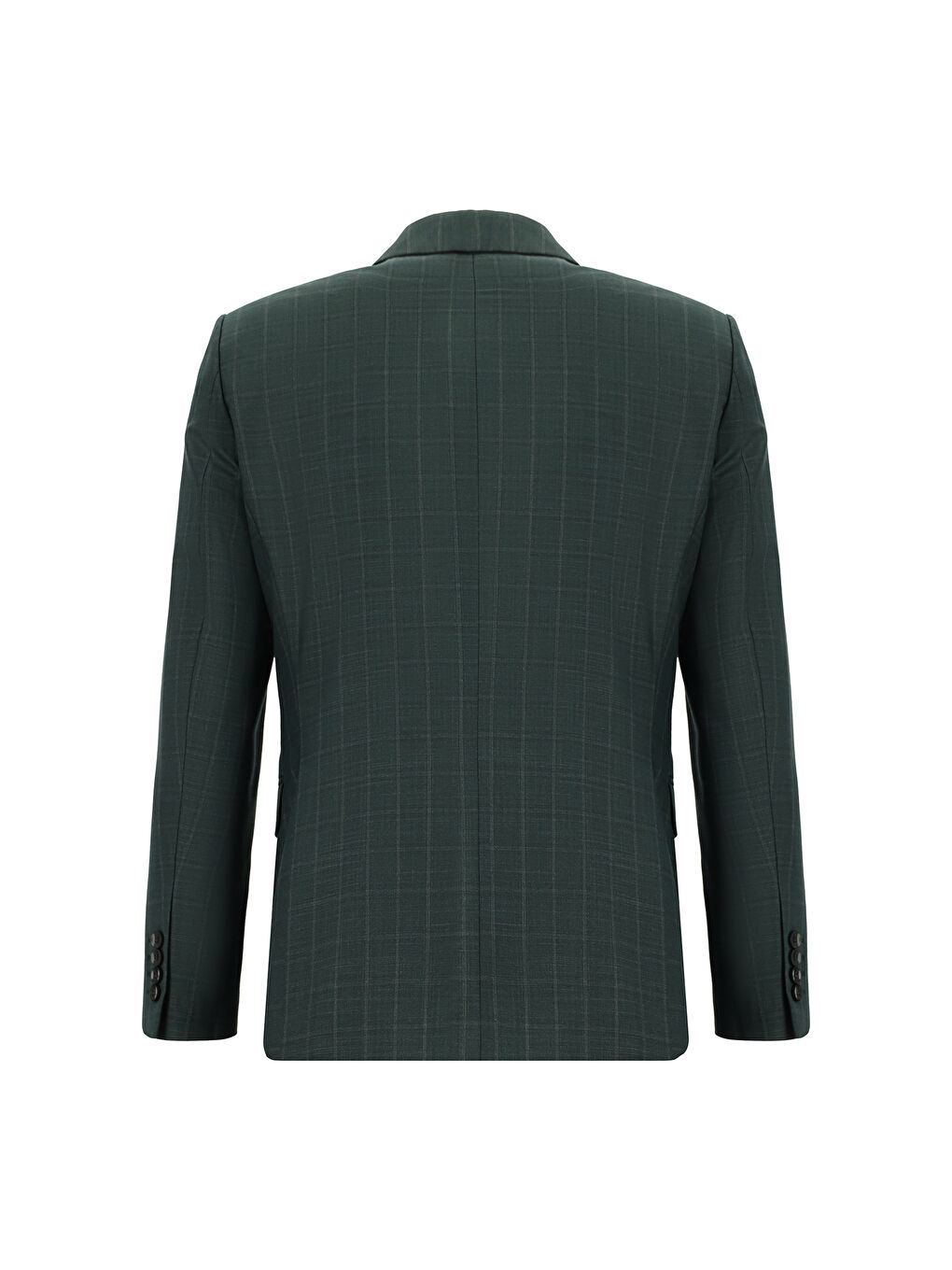 Yeşil Regular Fit Klasik Ekose Takım Elbise-2