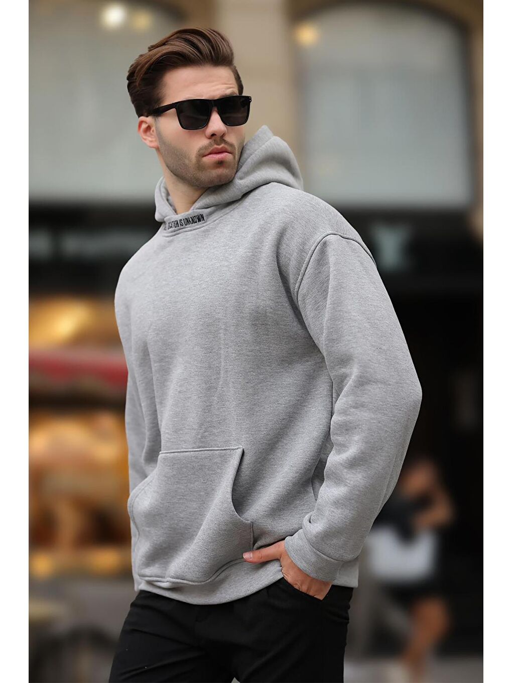 Grimelanj Kapüşonlu Nakış Detaylı Sweatshirt 7099-1