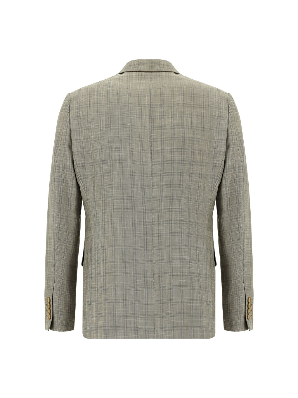 Bej Regular Fit Klasik Ekose Takım Elbise-2