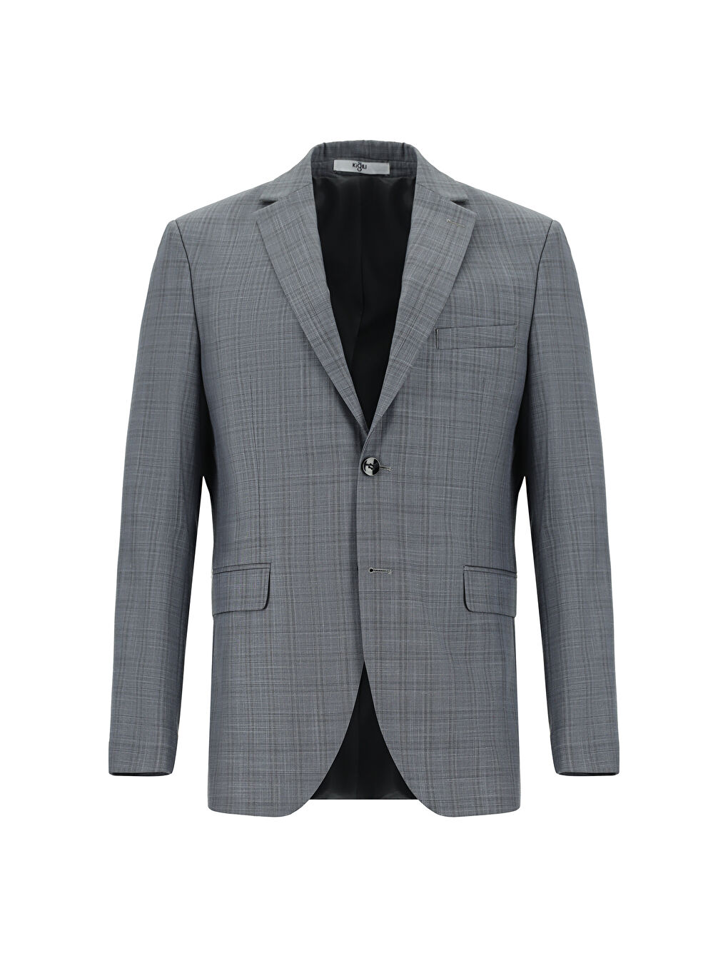 Antrasit Regular Fit Klasik Ekose Takım Elbise-1