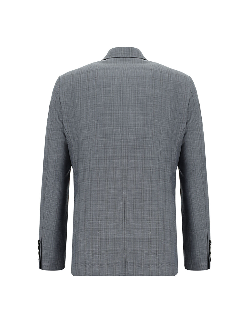 Antrasit Regular Fit Klasik Ekose Takım Elbise-2