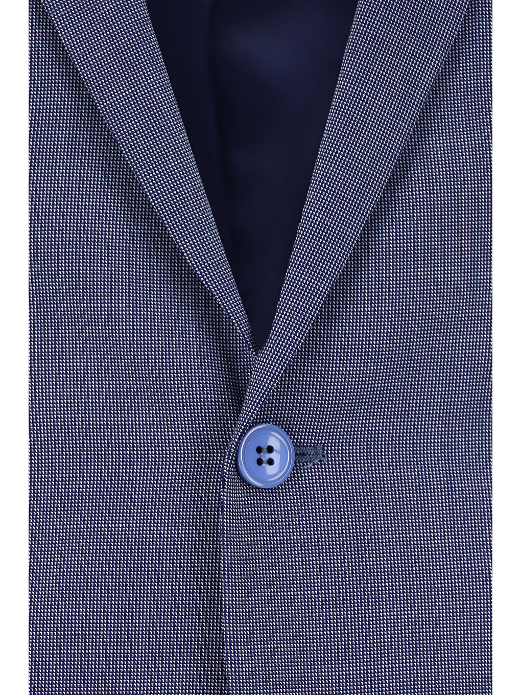 Lacivert Super Slim Fit Ekstra Dar Kesim Klasik Desenli Takım Elbise-3