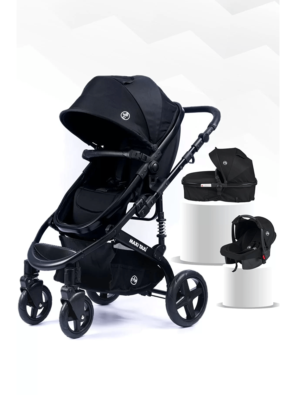 Maxi Taxi Renksiz Fast Pro Alüminyum Travel Sistem Bebek Arabası - Orion Black - 1