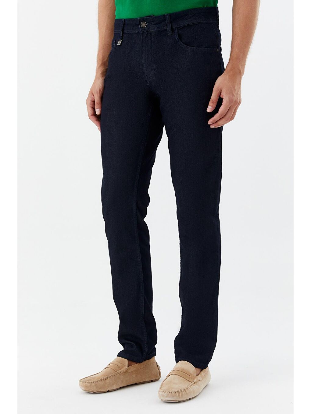 Erkek Lacivert Beş Cep Denim Pantolon – Standart Bel-2