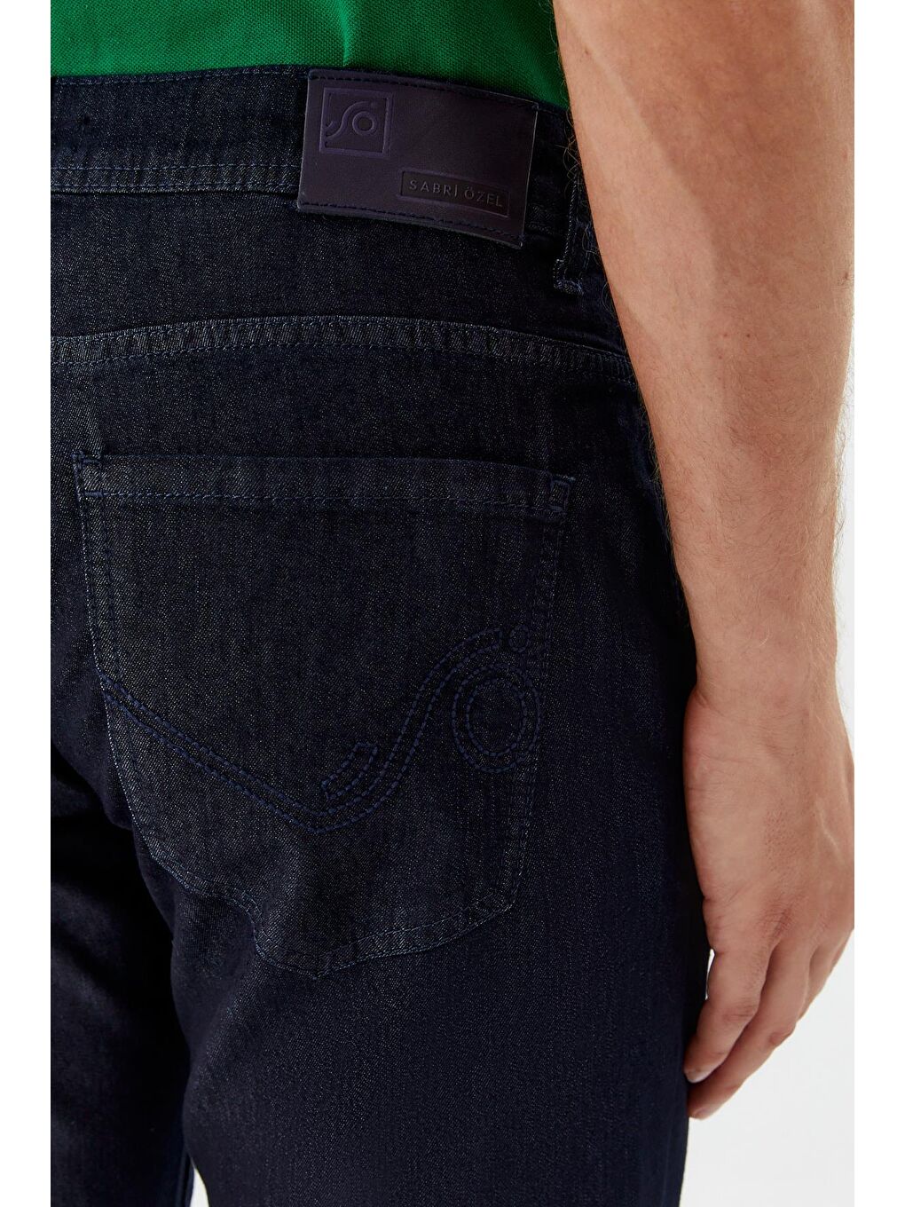 Erkek Lacivert Beş Cep Denim Pantolon – Standart Bel-5