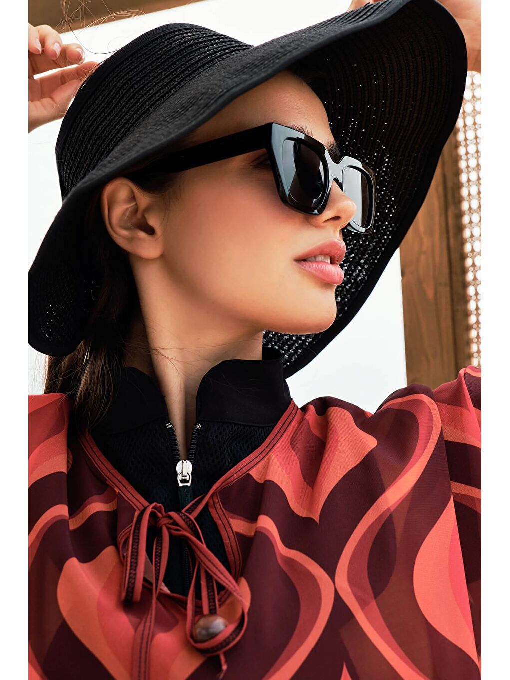 Desenli Mürdüm Uzun Pareo 4088-2