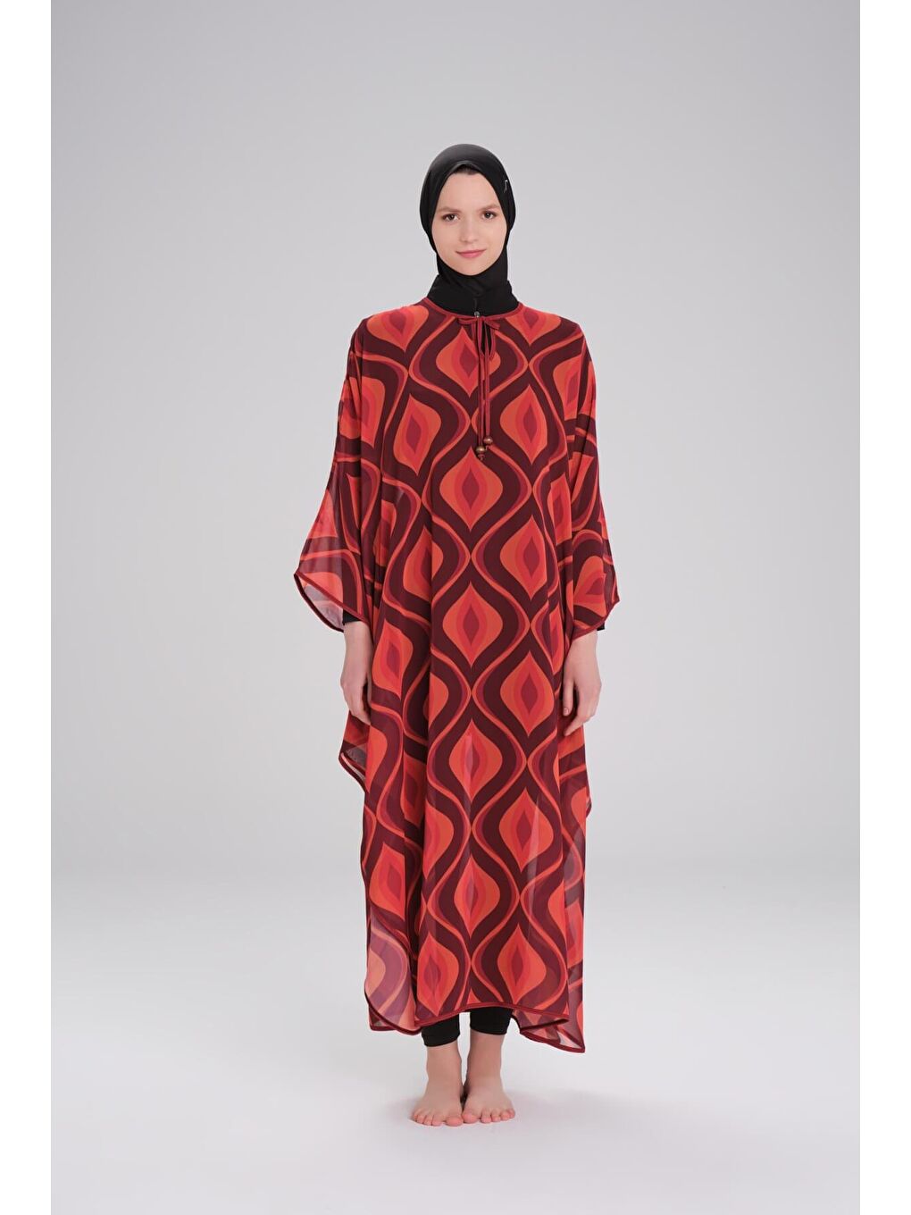 Desenli Mürdüm Uzun Pareo 4088-4