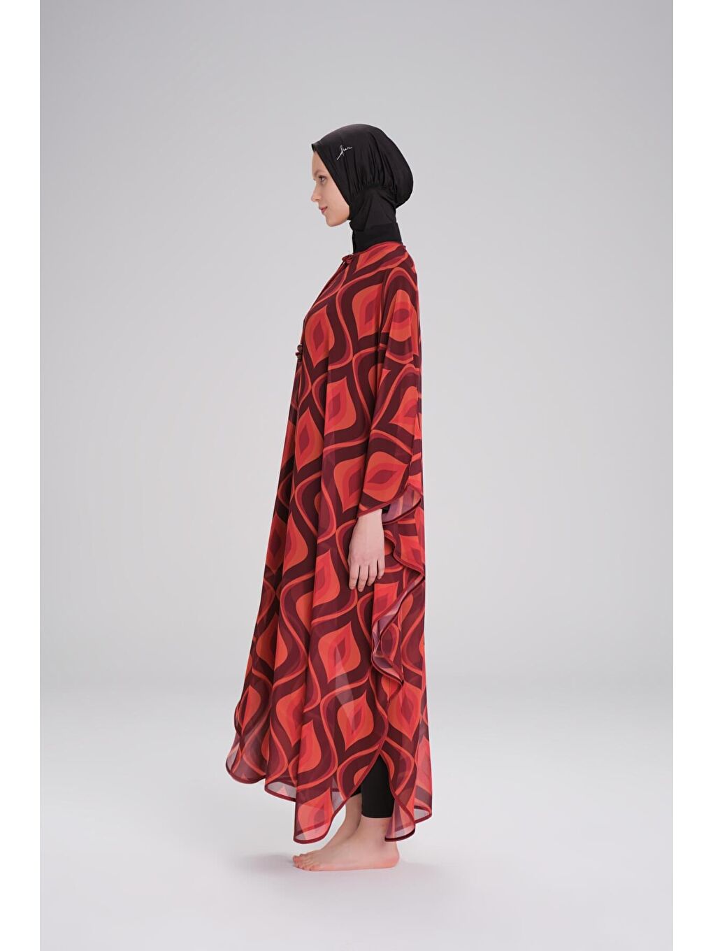 Desenli Mürdüm Uzun Pareo 4088-5