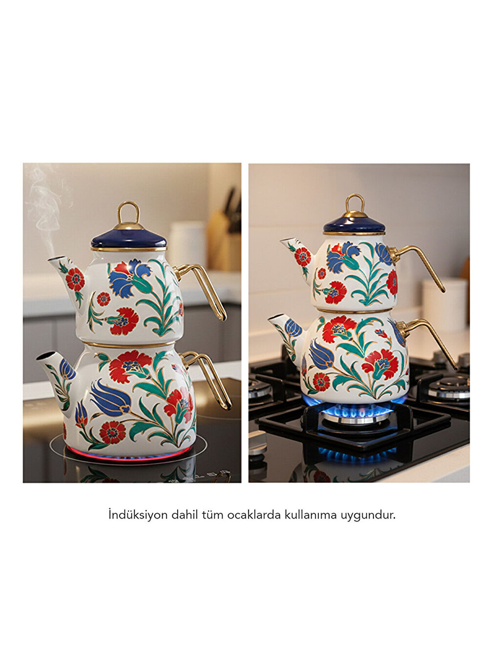 Karışık Emaye Çaydanlık-1