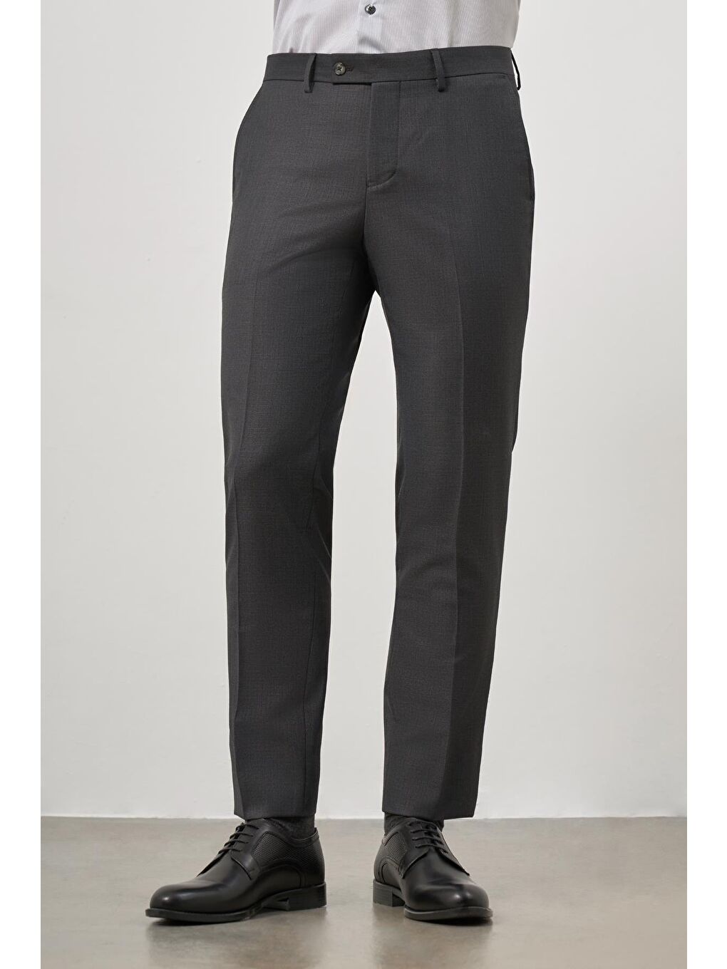 Koyu Antrasit Yandan Cepli Slim Fit Classic Erkek Pantolon 1003245152