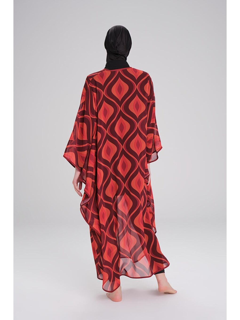 Desenli Mürdüm Uzun Pareo 4088-7