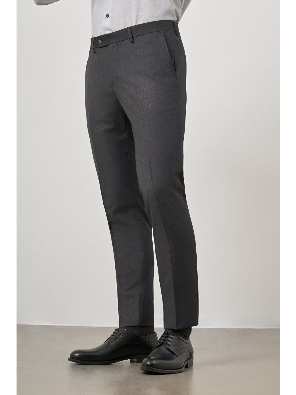 Koyu Antrasit Yandan Cepli Slim Fit Classic Erkek Pantolon 1003245152-2