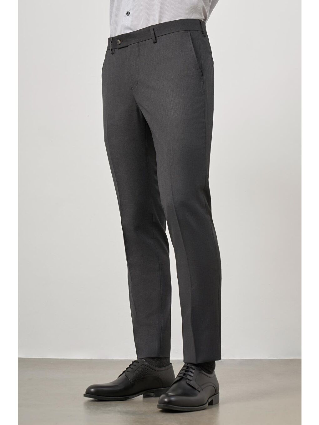 Koyu Antrasit Yandan Cepli Slim Fit Classic Erkek Pantolon 1003245152-3