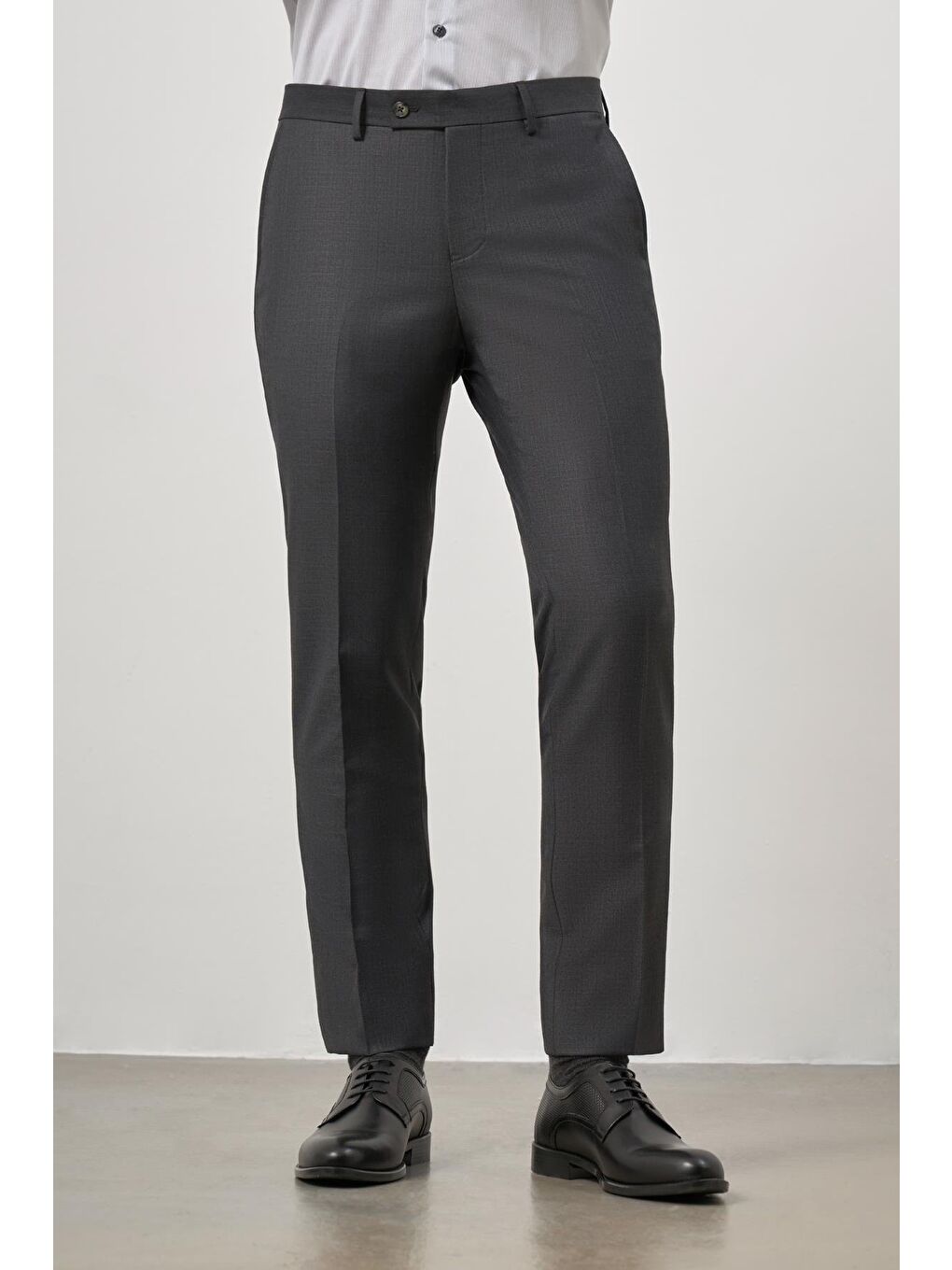 Koyu Antrasit Yandan Cepli Slim Fit Classic Erkek Pantolon 1003245152-4