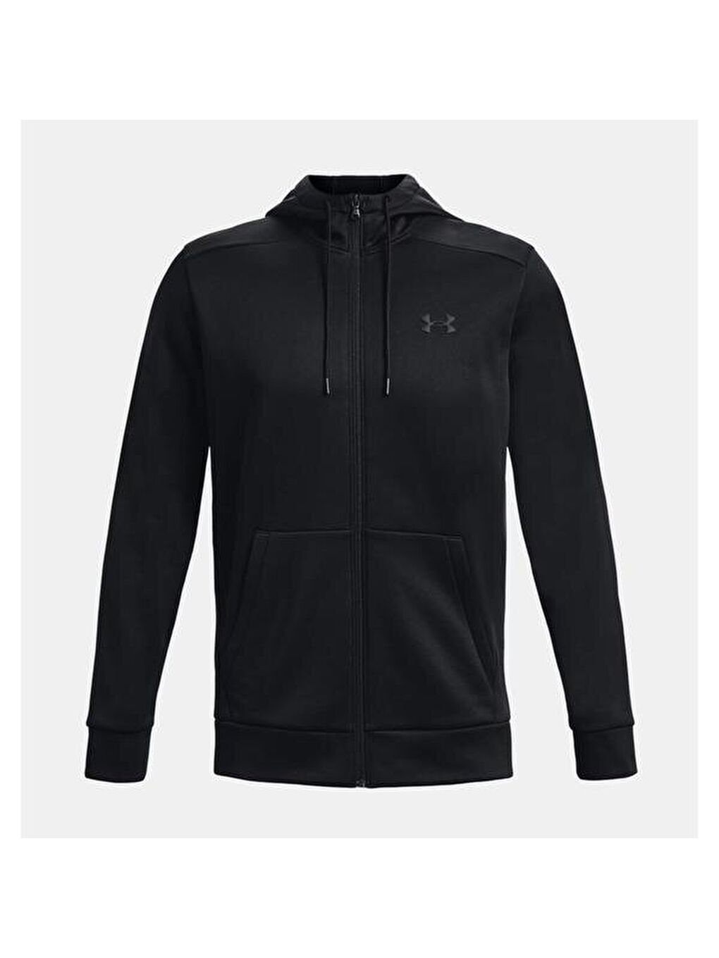 Armour Fleece Erkek Siyah Kapüşonlu Ceket-4