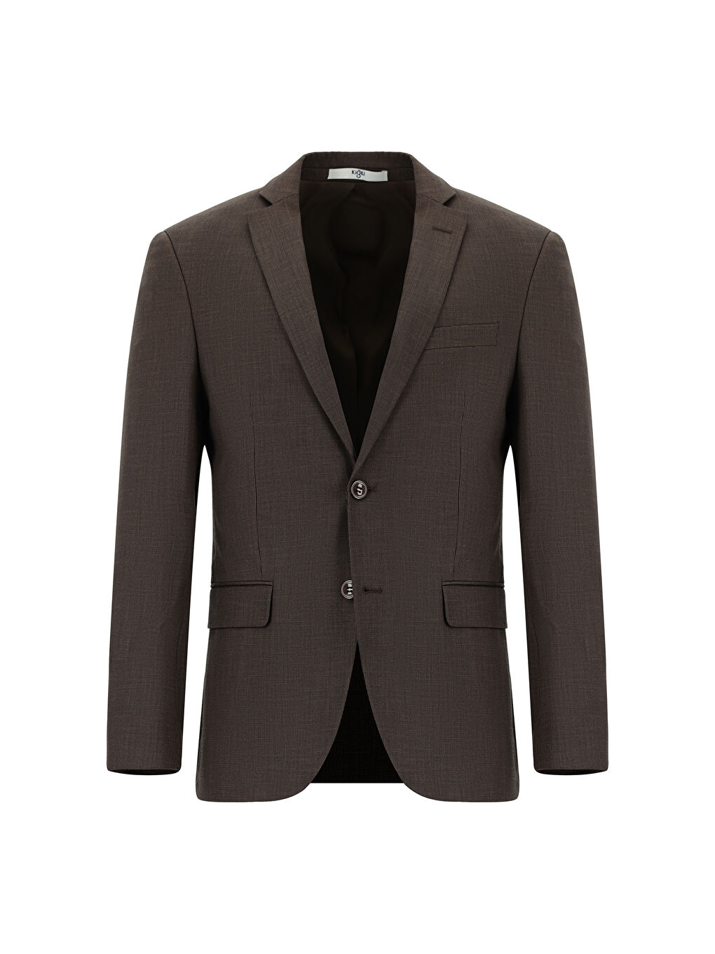 Kahverengi Super Slim Fit Ekstra Dar Kesim Klasik Desenli Takım Elbise-1