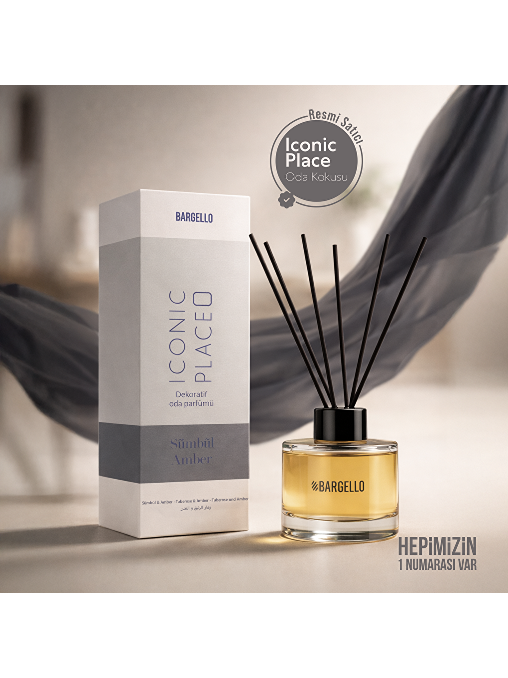 Renksiz Iconic Place Sümbül Amber 120 Ml Dekoratif Ortam Kokusu