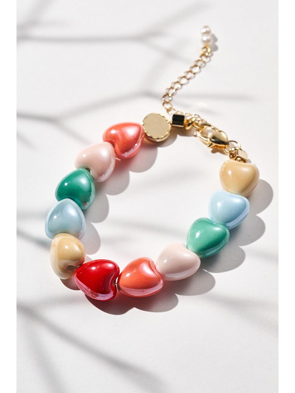 Karışık Seramik Kalp Figürlü Tasarım Bileklik-1