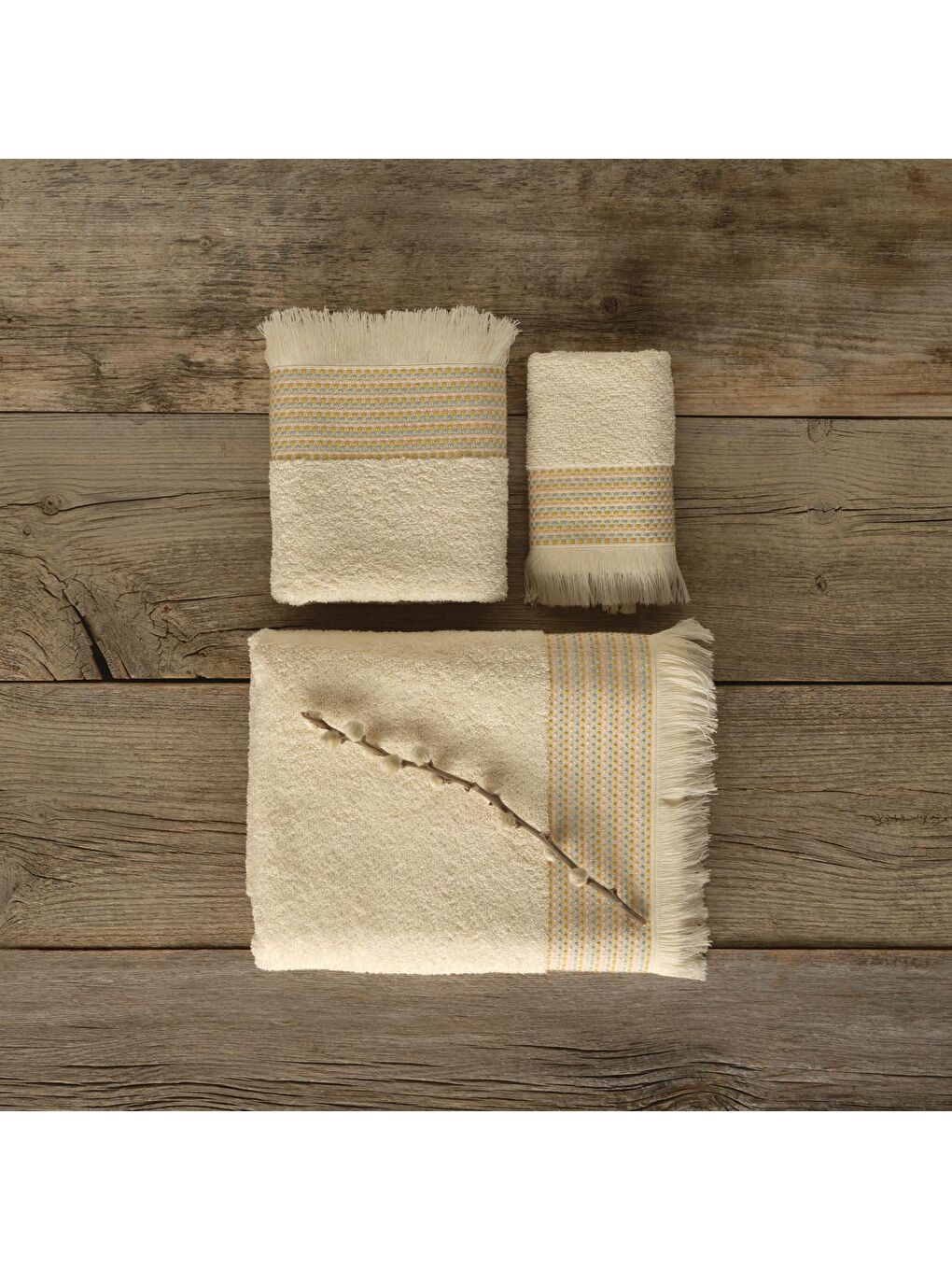 Stitch Stripes Banyo Havlusu Sarı-2