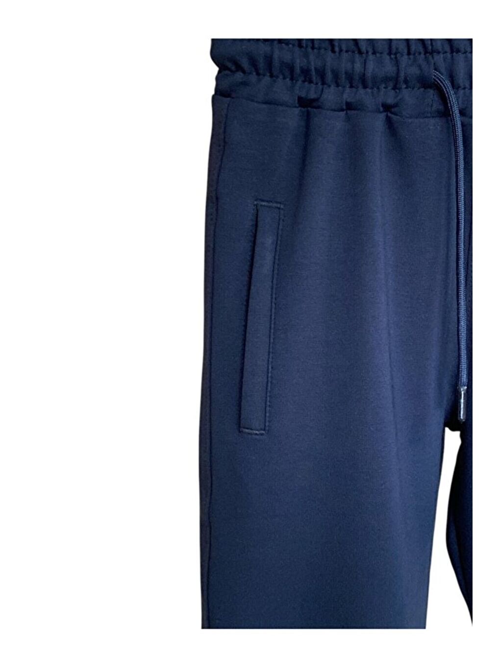 Lacivert Çocuk Pamuklu 3 İplik Fermuarlı Cepli Manşet Paça Yüksek Kalite Şardonlu Eşofman Altı-3